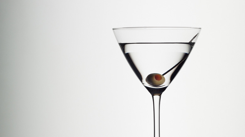 martini on grey background