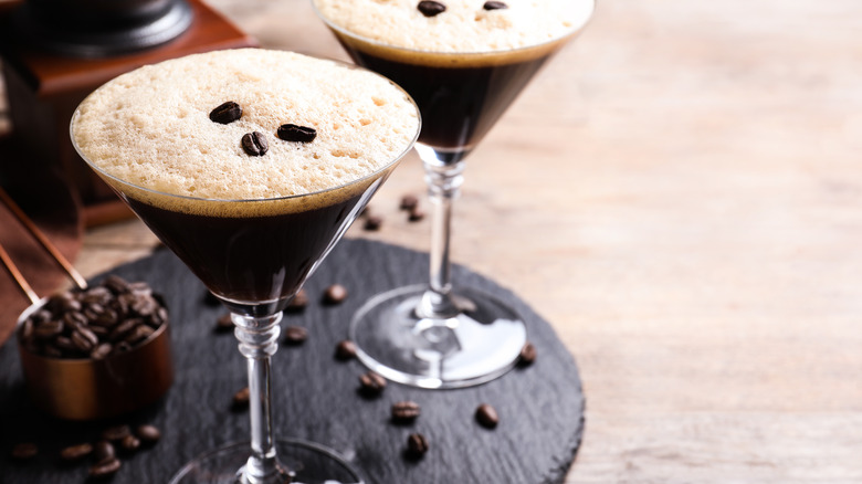 two espresso martinis