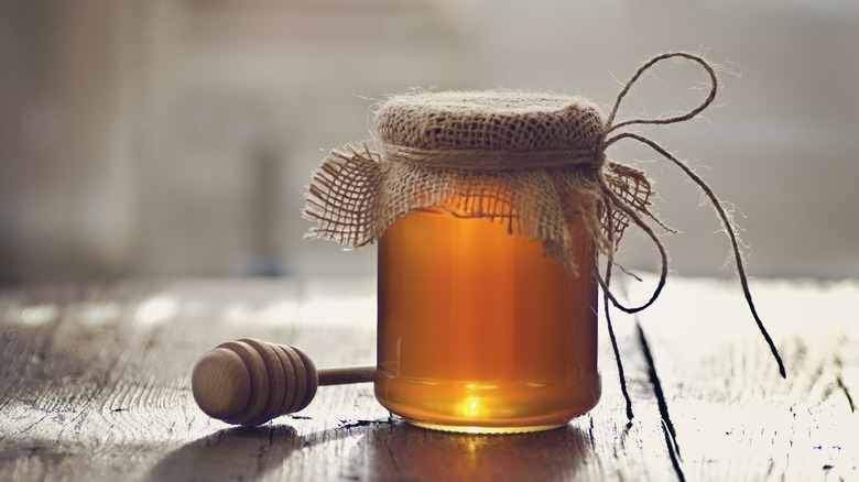 jar of homemade honey