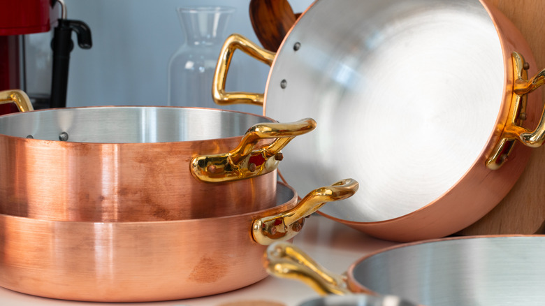 stainless steel lined copper pots