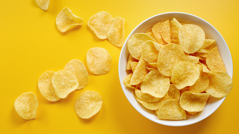 bowl of potato chips 