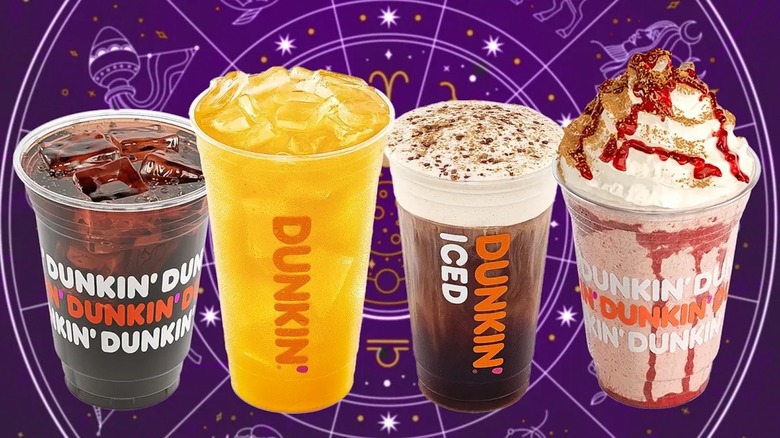 Dunkin' drinks with zodiac wheel