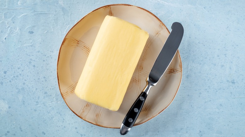 butter stick with knife