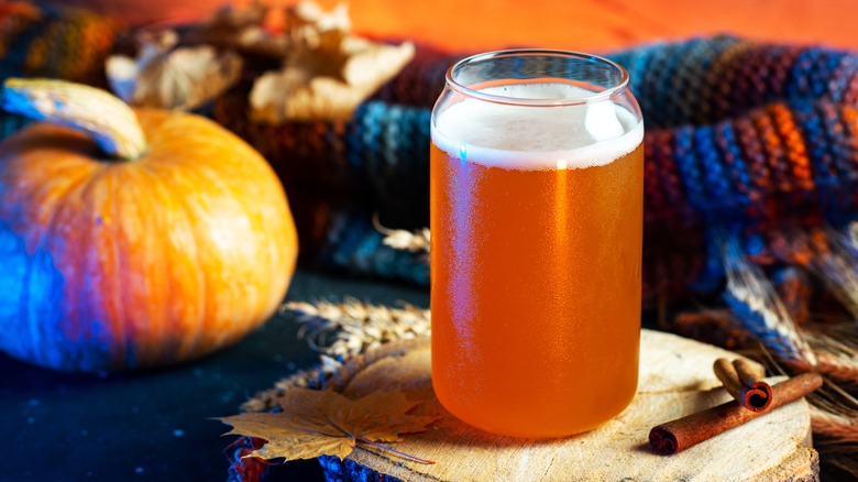 glass of pumpkin beer