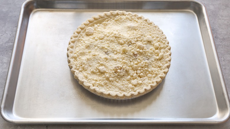 Pie on a baking sheet