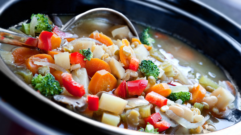 Slow cooker soup and ladle