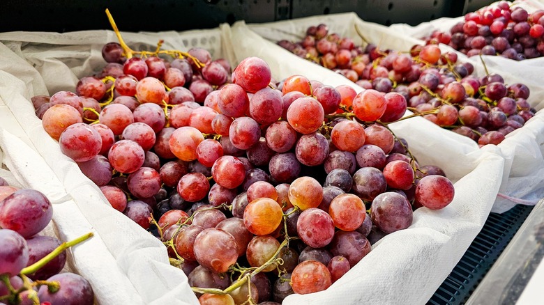 Grapes in boxes