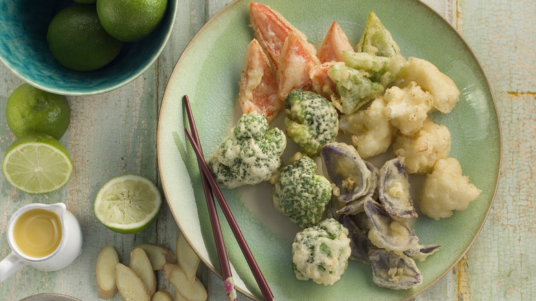 Tempura veggies in bowl