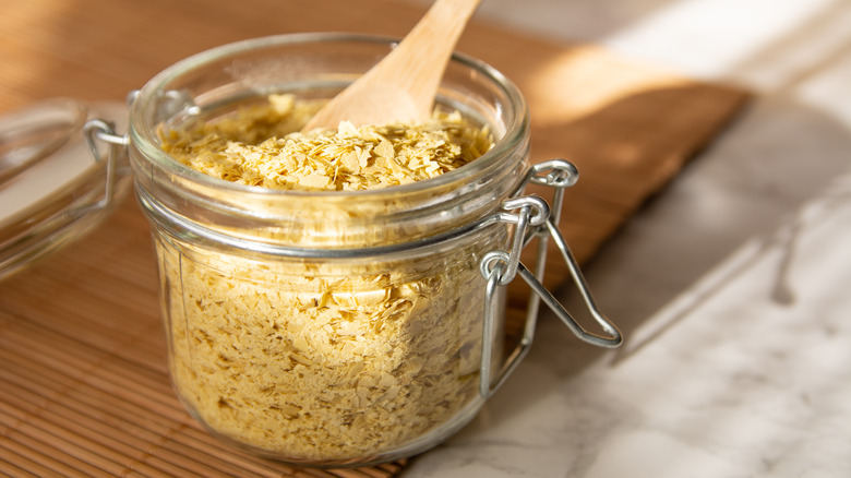 Nutritional yeast in jar