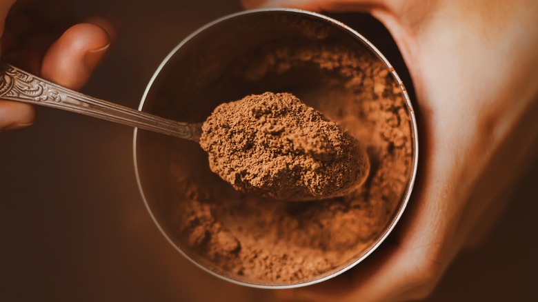 spoonful of cocoa powder