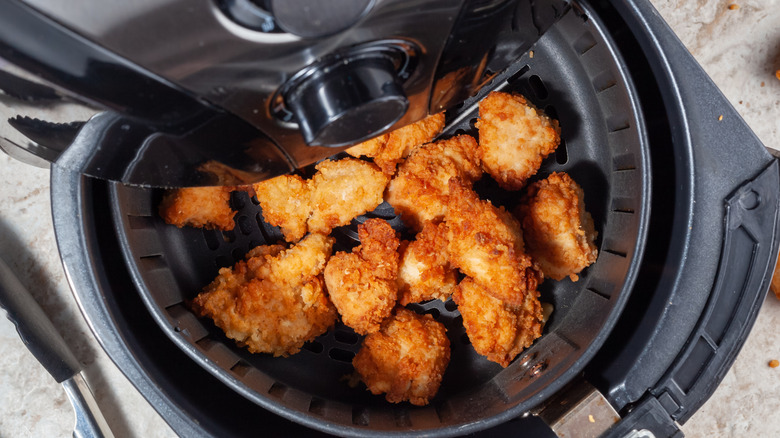 crispy coated food in air fryer