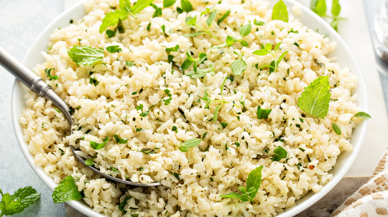 plate of cauliflower rice