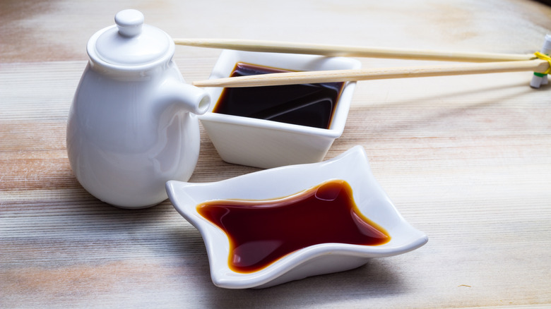 Two dipping sauces in dipping bowls