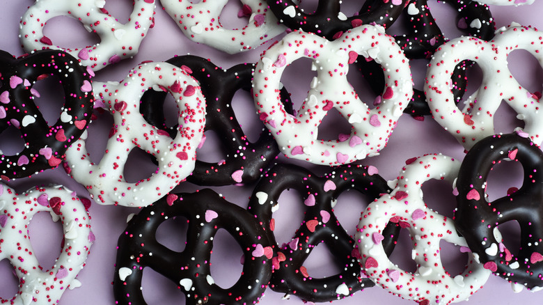 Various chocolate covered pretzels 