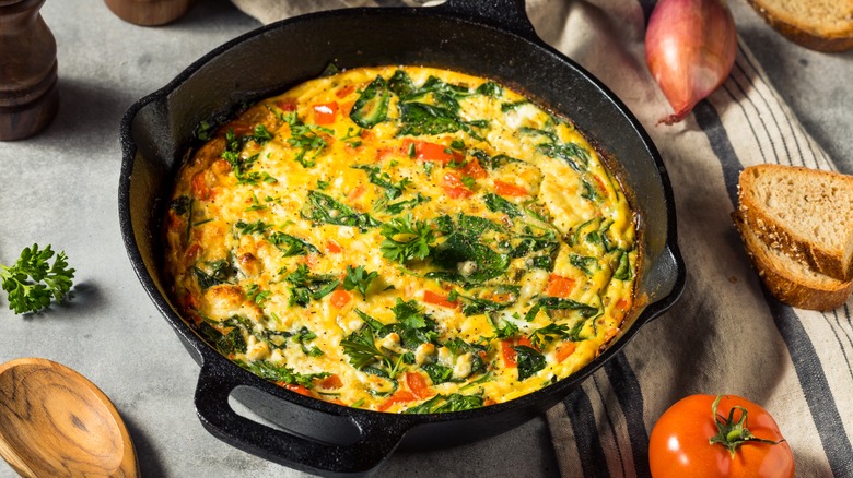 Frittata in skillet 