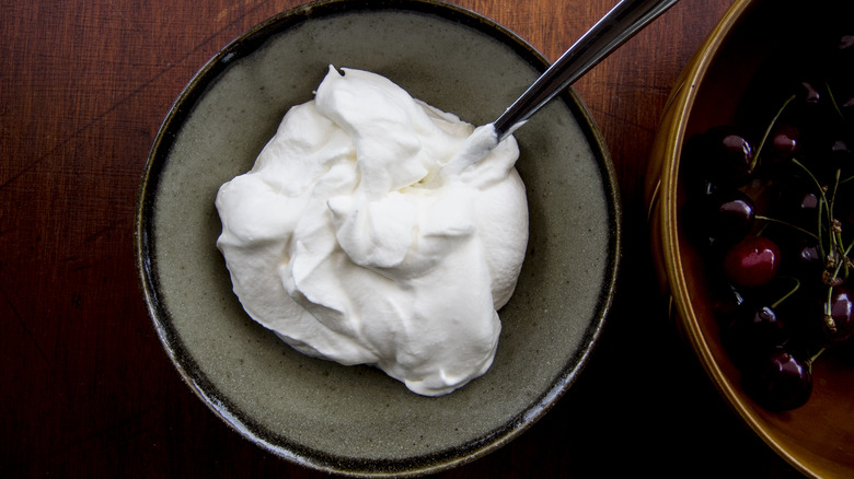 bowl of whipped cream