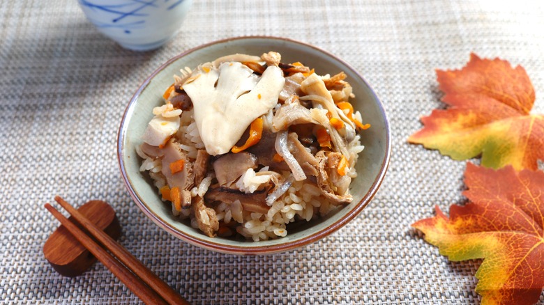 mushroom and rice bowl