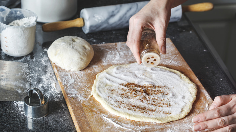 Making cinnamon bread