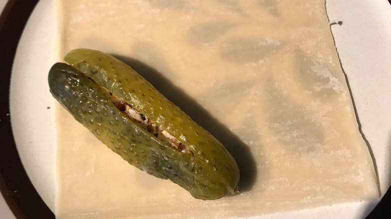 Wonton wrapper with pickle