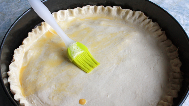 egg wash on pie crust.