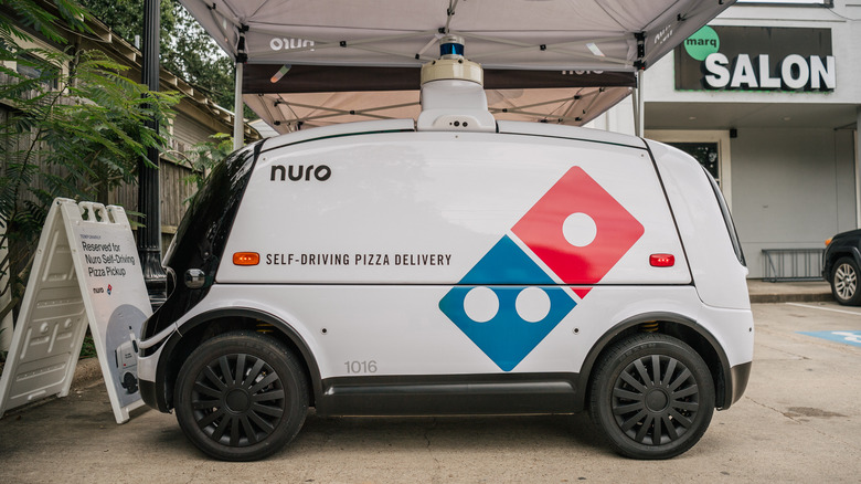 A Nuro domino's delivery vehicle 