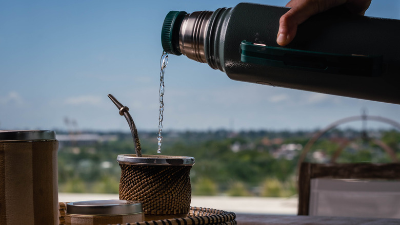 Yerba mate being prepared