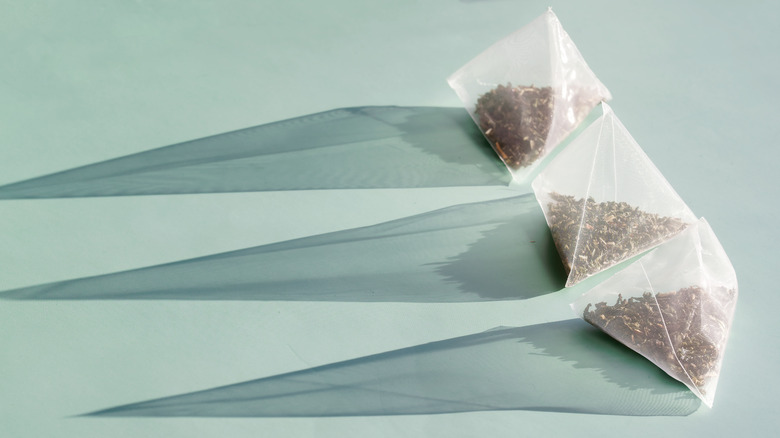 Three pyramid teabags