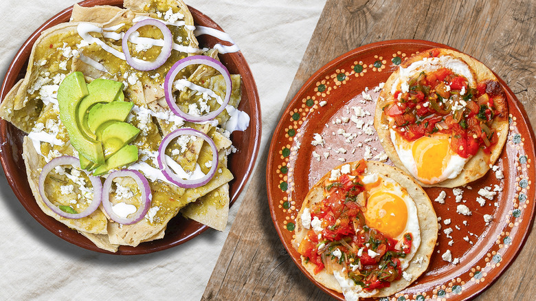 chilaquiles and huevos rancheros