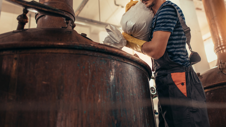 Person brewing beer