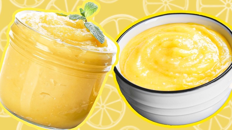 Lemon curd and pie filling side by side