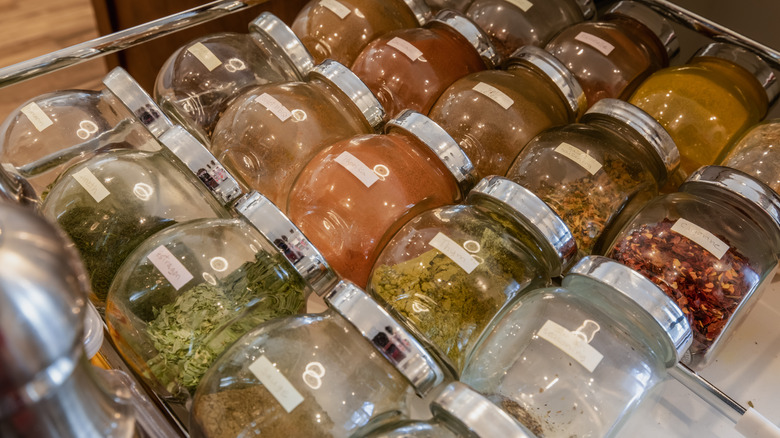 jars of spices and herbs