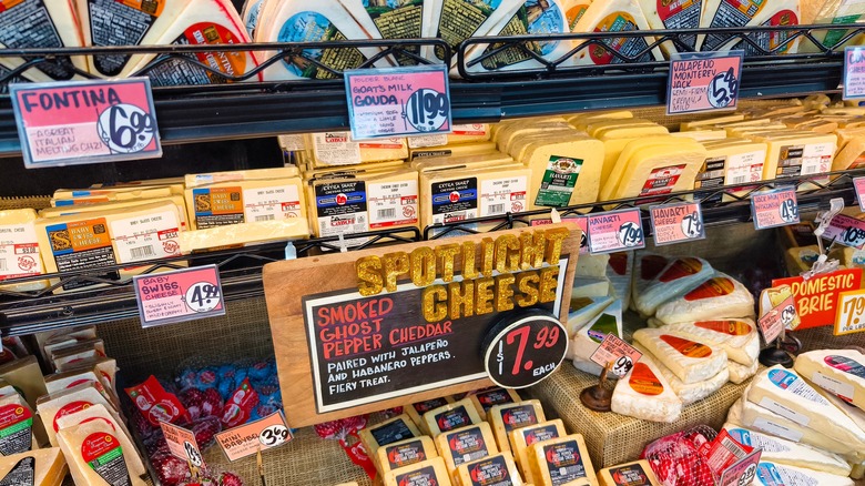 Trader Joe's cheeses in store