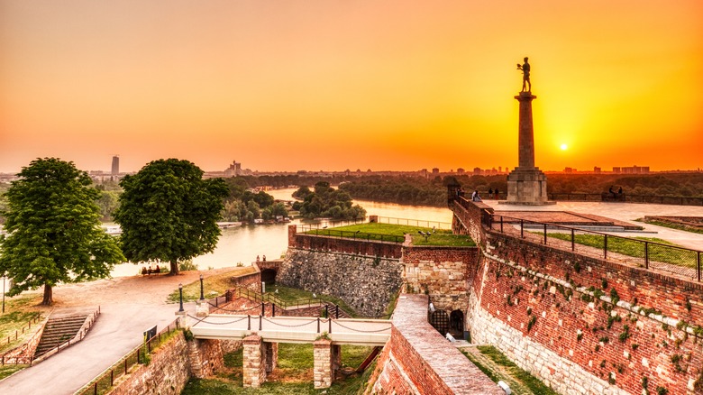 Sunset over Belgrade, Serbia