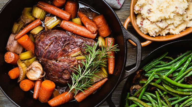 pot roast, carrots