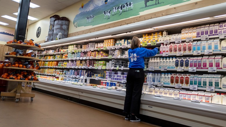 employee working inside Trader Joe's store