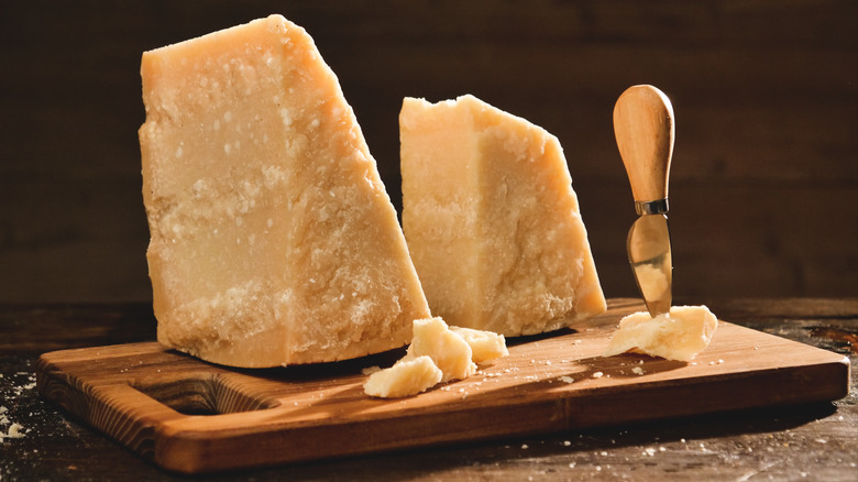 parmesan cut from wheel