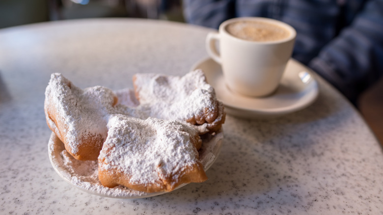 Beignet and coffee at Cafe du Monde