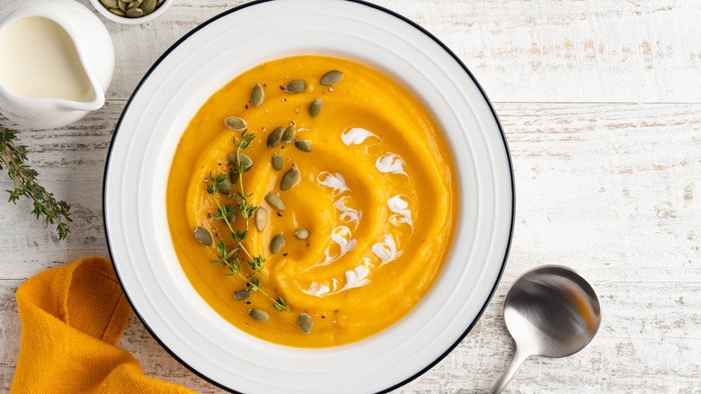 pumpkin purée with heavy cream