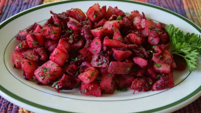 red flannel hash on plate