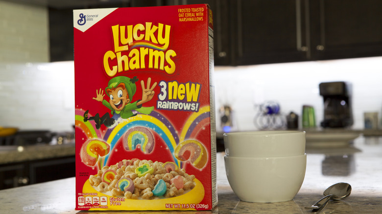 Lucky Charms cereal box