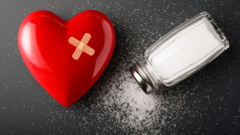 red heart  and salt shaker