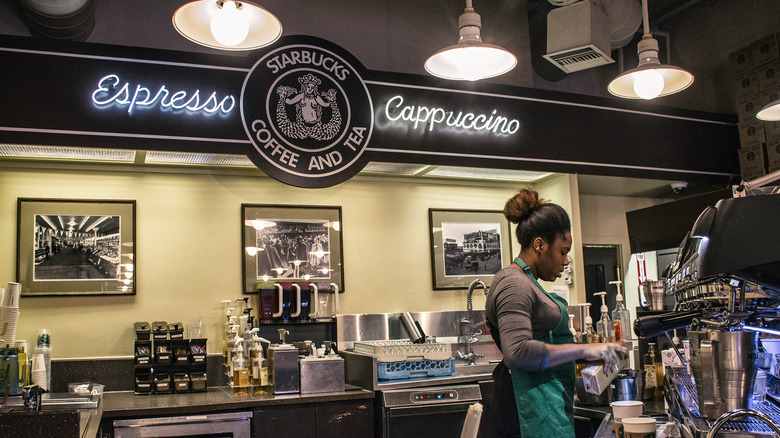 interior of original starbucks shop