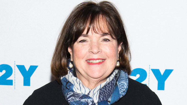 Ina Garten smiling with blue scarf