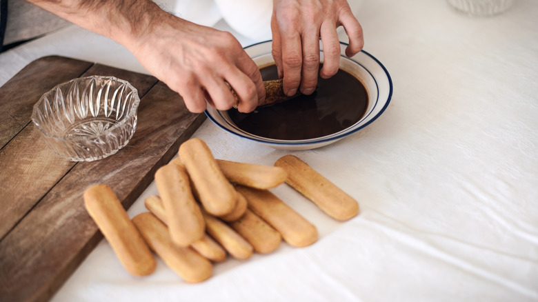 Ladyfingers in espresso