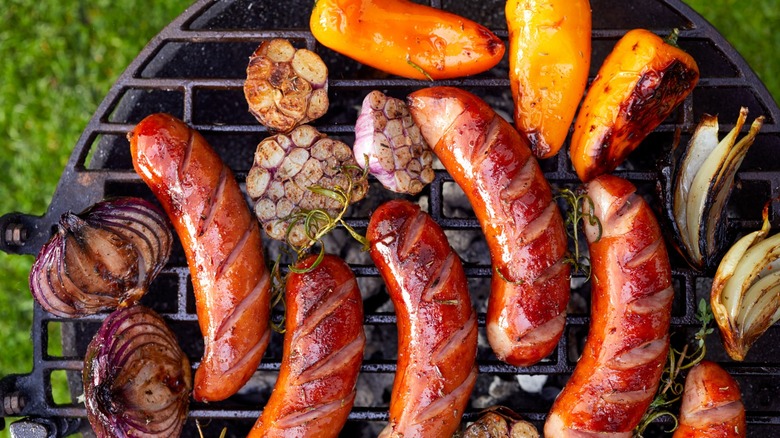 The Flavorful Method For Grilling Sausages With Onions And Peppers