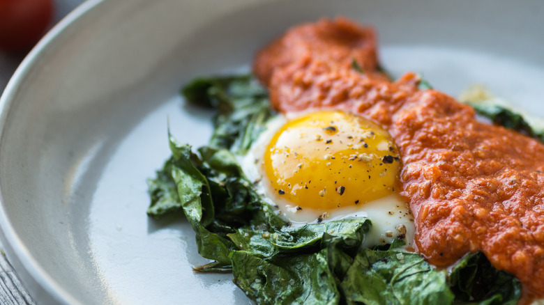 Eggs with romesco sauce