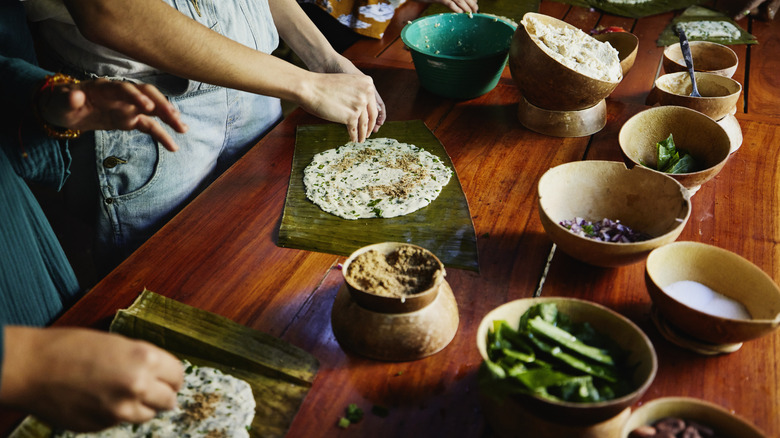 Tamale making class in progress