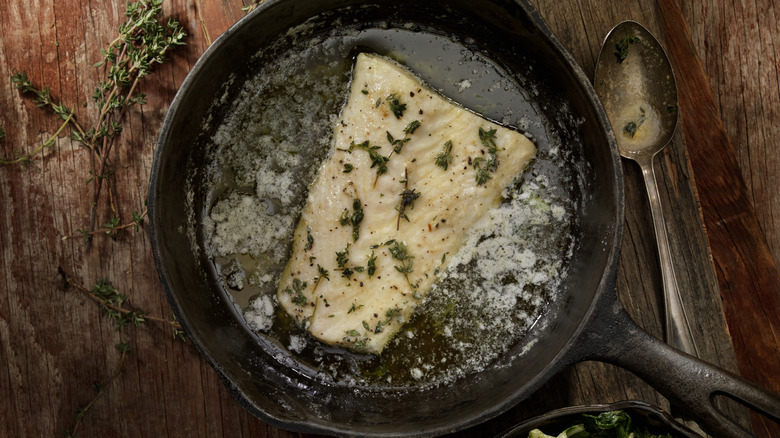 fish in skillet