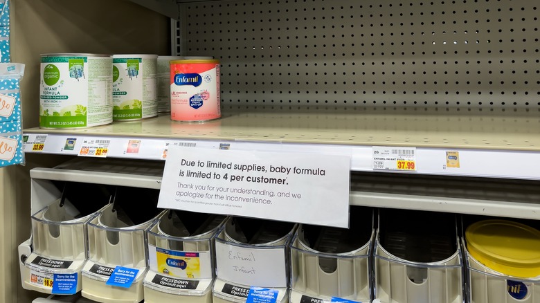 Baby formula shelves sit empty