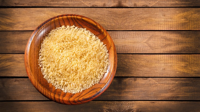 Breadcrumbs in a bowl